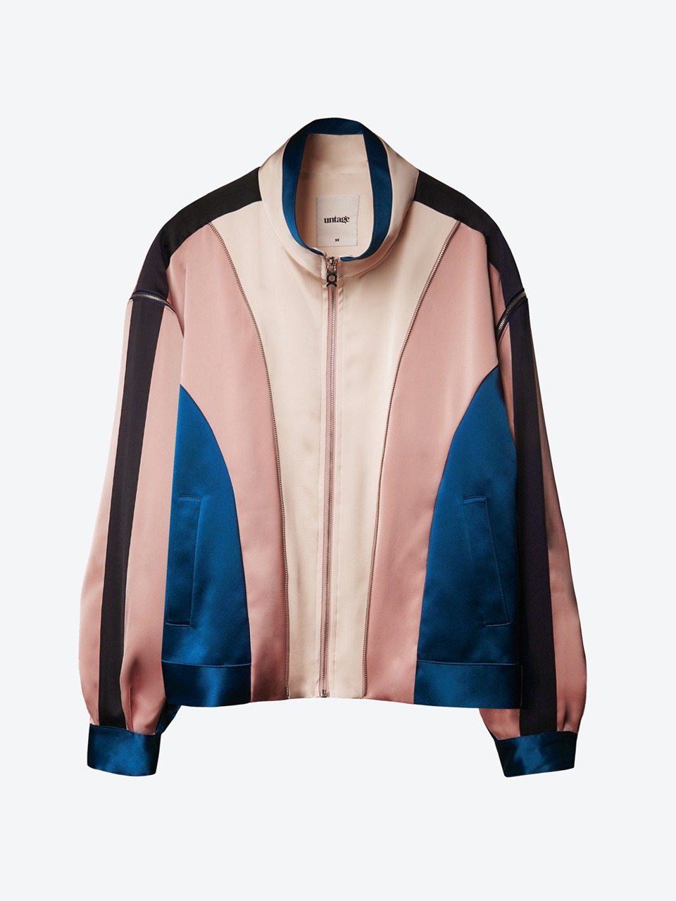 Multi-Zippered Oversize Track Jacket (pink)